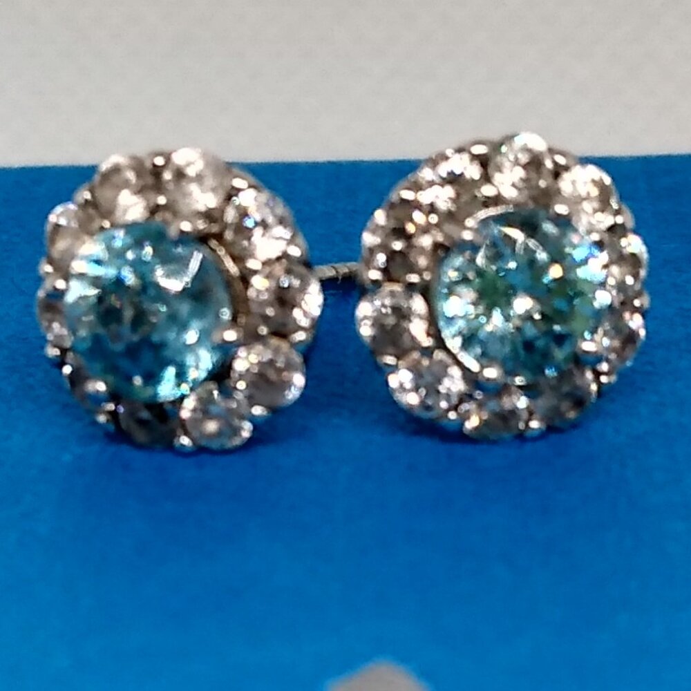 Cambodian blue zircon earrings